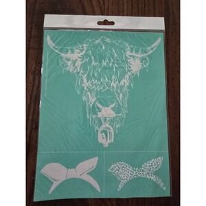 Chalk Couture New Highland Cow Transfer Stencil Size‎ B Brand new